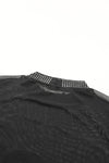 PACK6421126-2-1, Black Rhinestone Sheer Mesh Long Sleeve Bodysuit