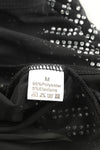 PACK6421126-2-1, Black Rhinestone Sheer Mesh Long Sleeve Bodysuit