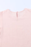 PACK25118413-10-1, PACK25118413-10-2, PACK25118413-10-3, Pink Textured Tiered Ruffled Short Sleeve Blouse