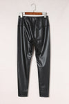 PACK7711210-2-1, Black Faux Leather High Waist Skinny Leggings