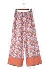 PACK7711547-3-1, Fiery Floral Print Shirred High Waist Wide Leg Pants