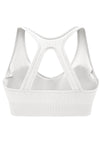 LC264377-1-S, LC264377-1-M, LC264377-1-L, PACK264377-1-1, White  Ribbed Hollow-out Racerback Yoga Camisole