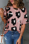 PACK25219373-10-1, Pink Boyfriend Print Loose T Shirt