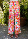 PACK7711657-14-1, Orange Floral Print Wide Leg Pants