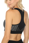 LC2611471-2-S, LC2611471-2-M, LC2611471-2-L, PACK2611471-2-1, Black  Striped Racerback Tank Top And High Waist Pants Active Set