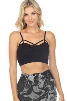  LC264463-2-S, LC264463-2-M, LC264463-2-L, PACK264463-2-1, Black  Caged Cami Active Crop Top