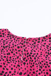 PACK25122357-6-1, Rose Leopard Print Pleated Blouse with Keyhole