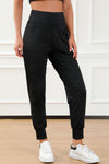 PACK7712269-2-1, Black Exposed Seam High Waist Pocketed Joggers