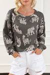 PACK25315001-20-1, Leopard Lively Tiger Print Casual Sweatshirt