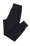PACK7712269-2-1, Black Exposed Seam High Waist Pocketed Joggers