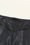 PACK761401-P2-1, Black Crossed Dip Waist Sleek Leather Leggings