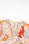 PACK6118198-P22-1, Multicolour Split Neck Puff Sleeve Flowy Printed Dress