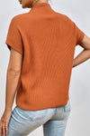 PACK2724250-P5014-1, Gold Flame Patch Pocket Ribbed Knit Short Sleeve Sweater