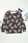 PACK25315001-20-1, Leopard Lively Tiger Print Casual Sweatshirt