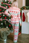 LC15692-P1-S, LC15692-P1-M, LC15692-P1-L, LC15692-P1-XL, White Christmas Print Pullover and Pants Lounge Set