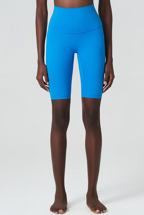 LC265401-P305-S, LC265401-P305-M, LC265401-P305-L, LC265401-P305-XL, Blue High Waist Seamless Skinny Active Shorts