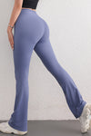 LC265416-P604-S, LC265416-P604-M, LC265416-P604-L, LC265416-P604-XL, Ashleigh Blue Dip Waist Flare Bottom Active Pants