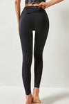 LC265413-P2-S, LC265413-P2-M, LC265413-P2-L, LC265413-P2-XL, Black Mesh Splicing Pocketed Gym Leggings