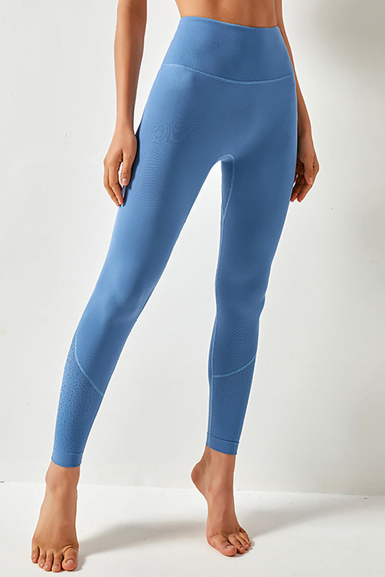 LC265413-P604-S, LC265413-P604-M, LC265413-P604-L, LC265413-P604-XL, Ashleigh Blue Mesh Splicing Pocketed Gym Leggings