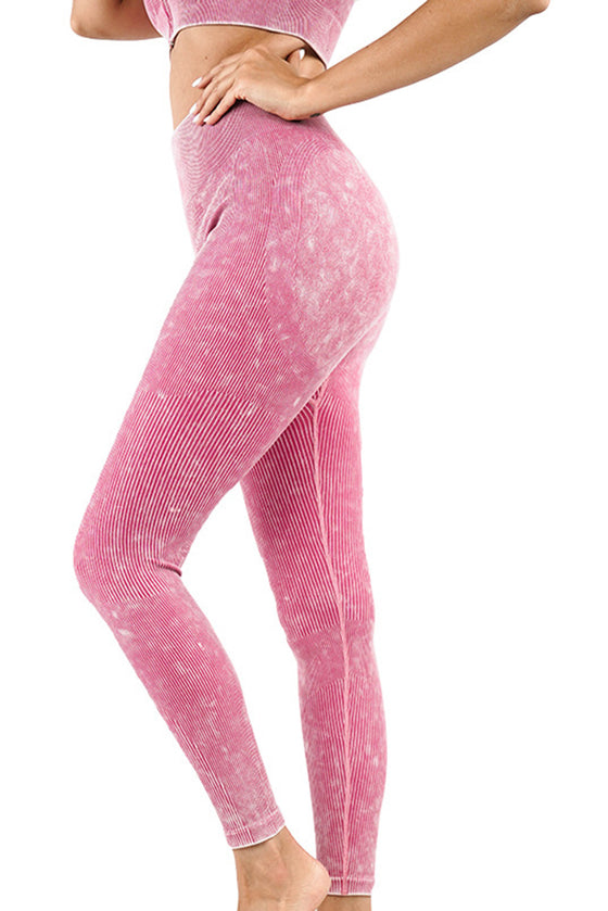 LC2611587-P10-S, LC2611587-P10-M, LC2611587-P10-L, Pink Zipped Crop Top Butt Lifting Leggings Sports Set