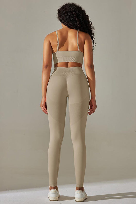 LC265425-P18-S, LC265425-P18-M, LC265425-P18-L, LC265425-P18-XL, Apricot Bodycon Ankle-Length Solid Yoga Pants