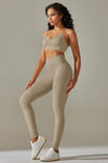 LC265425-P18-S, LC265425-P18-M, LC265425-P18-L, LC265425-P18-XL, Apricot Bodycon Ankle-length Solid Yoga Pants