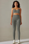LC265425-P3011-S, LC265425-P3011-M, LC265425-P3011-L, LC265425-P3011-XL, Medium Grey Bodycon Ankle-length Solid Yoga Pants
