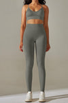 LC265425-P3011-S, LC265425-P3011-M, LC265425-P3011-L, LC265425-P3011-XL, Medium Grey Bodycon Ankle-length Solid Yoga Pants