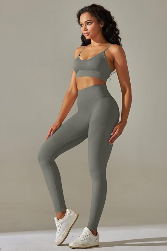 LC265425-P3011-S, LC265425-P3011-M, LC265425-P3011-L, LC265425-P3011-XL, Medium Grey Bodycon Ankle-Length Solid Yoga Pants