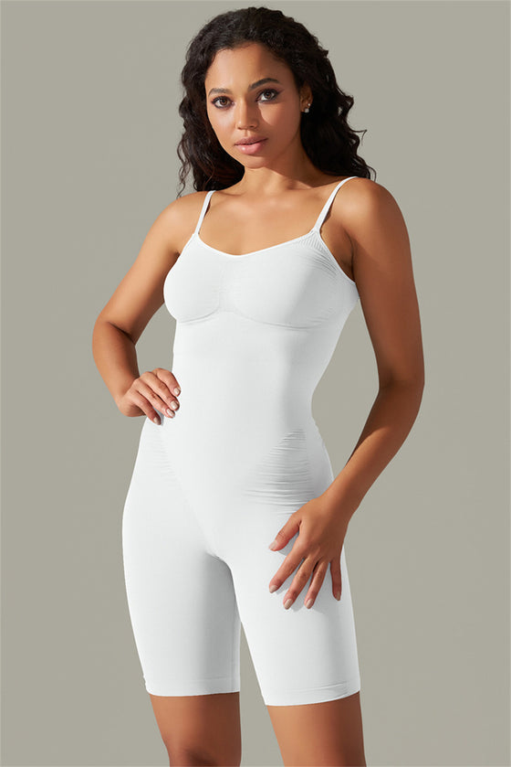 LC260343-P1-S, LC260343-P1-M, LC260343-P1-L, LC260343-P1-XL, White Daily Bodycon One Piece Yoga Bodysuit