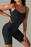 LC260343-P2-S, LC260343-P2-M, LC260343-P2-L, LC260343-P2-XL, Black Daily Bodycon One Piece Yoga Bodysuit