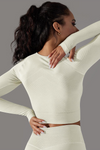 LC264621-P1-S, LC264621-P1-M, LC264621-P1-L, White Solid Round Neck Daily Yoga Top