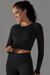 LC264621-P2-S, LC264621-P2-M, LC264621-P2-L, Black Solid Round Neck Daily Yoga Top