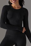 LC264621-P2-S, LC264621-P2-M, LC264621-P2-L, Black Solid Round Neck Daily Yoga Top