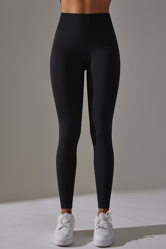 PACK265428-P2-1, Black High Waist Ankle-length Yoga Pants