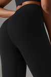 PACK265428-P2-1, Black High Waist Ankle-length Yoga Pants