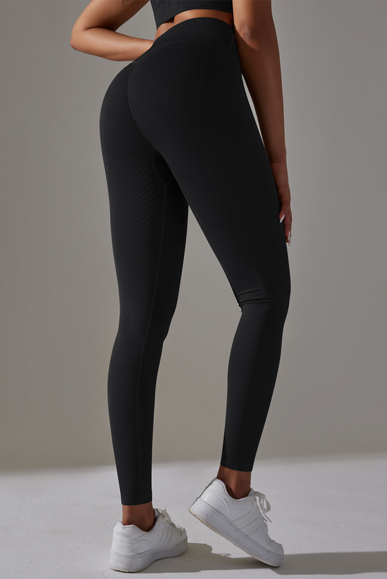 PACK265428-P2-1, Black High Waist Ankle-length Yoga Pants