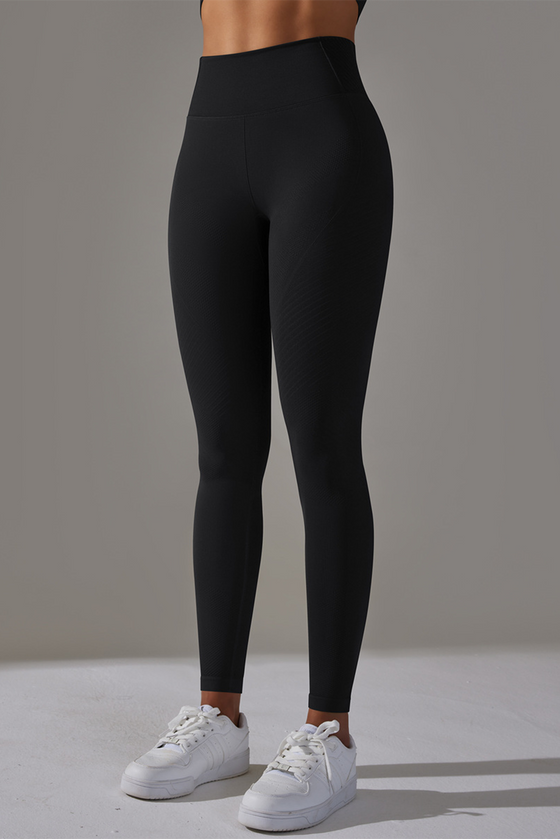 PACK265428-P2-1, Black High Waist Ankle-length Yoga Pants