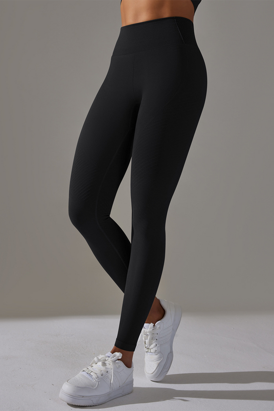 PACK265428-P2-1, Black High Waist Ankle-length Yoga Pants