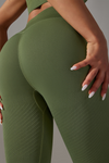 PACK265428-P1309-1, Duffel Green High Waist Ankle-length Yoga Pants