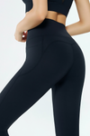 LC265431-P2-S, LC265431-P2-M, LC265431-P2-L, LC265431-P2-XL, Black High Waist Tummy Control Pocketed Active Leggings