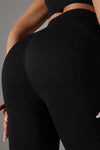 LC265434-P2-S, LC265434-P2-M, LC265434-P2-L, Black Active High Waist Solid Yoga Pants