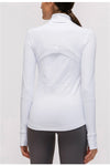 LC264634-P1-S, LC264634-P1-M, LC264634-P1-L, LC264634-P1-XL, White Yoga Sports Long Sleeve Top Jacket