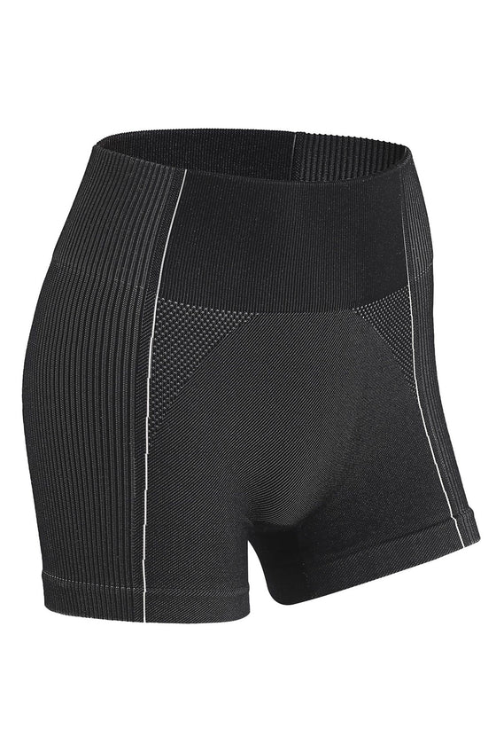 LC265442-P2-S, LC265442-P2-M, LC265442-P2-L, Black Solid Color High Waist Skinny Active Shorts