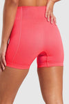 LC265442-P303-S, LC265442-P303-M, LC265442-P303-L, Mineral Red Solid Color High Waist Skinny Active Shorts