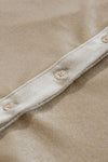 PACK2554263-P5016-1, Pale Khaki 3/4 Sleeve Tunic Babydoll Velvet Shirt