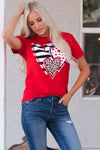 PACK25224432-103-1, Red Leopard Striped Heart Shaped Print Crew Neck T Shirt