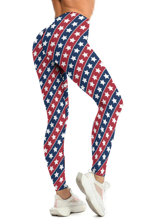 LC265448-P320-S, LC265448-P320-M, LC265448-P320-L, LC265448-P320-XL, Red American Flag Women's Yoga Pants