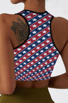 LC264660-P320-S, LC264660-P320-M, LC264660-P320-L, LC264660-P320-XL, Red American Flag Seamless Racerback Yoga Tank Top