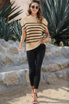 PACK2724178-P6016-2, Parchment Striped Ribbed Knit High Neck Sweater